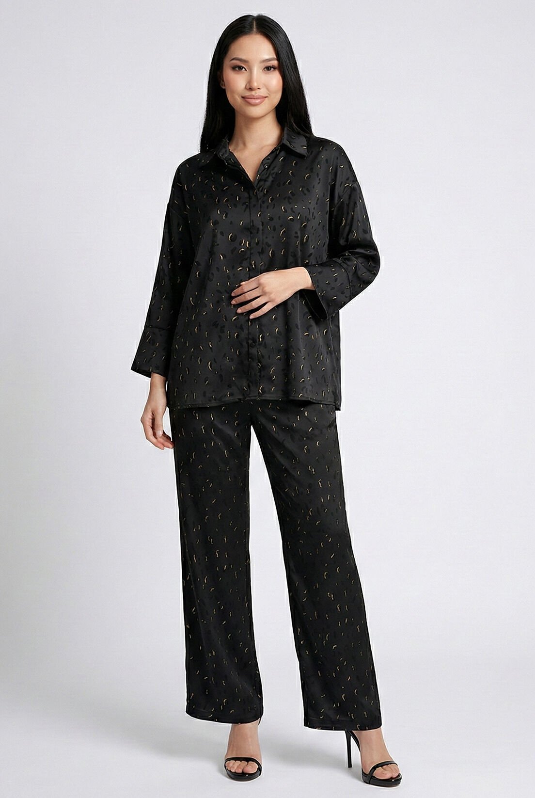 Küçük Desen Gold Varak Petek Pantolon