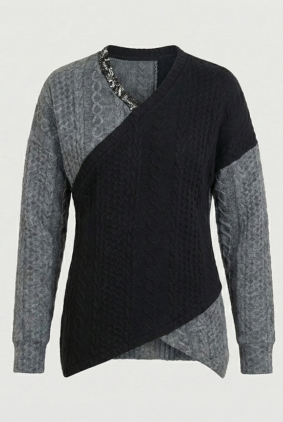 İşleme Detaylı Örme Bluz