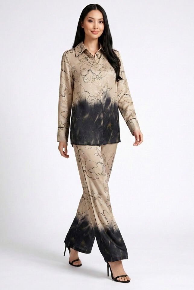 Biyeli Bej Degrade Pantolon