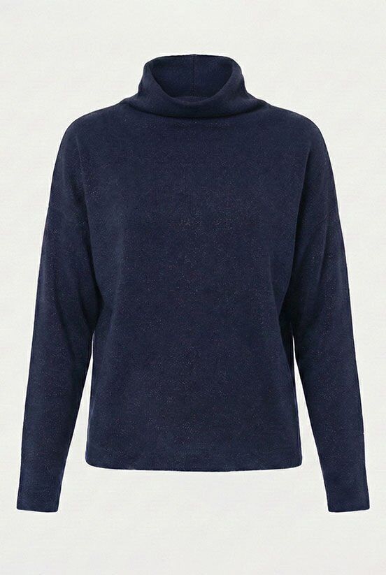 Lacivert Simli Örme Bluz