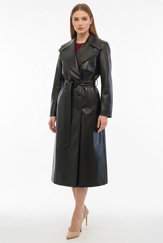 Siyah Rugan Trençkot