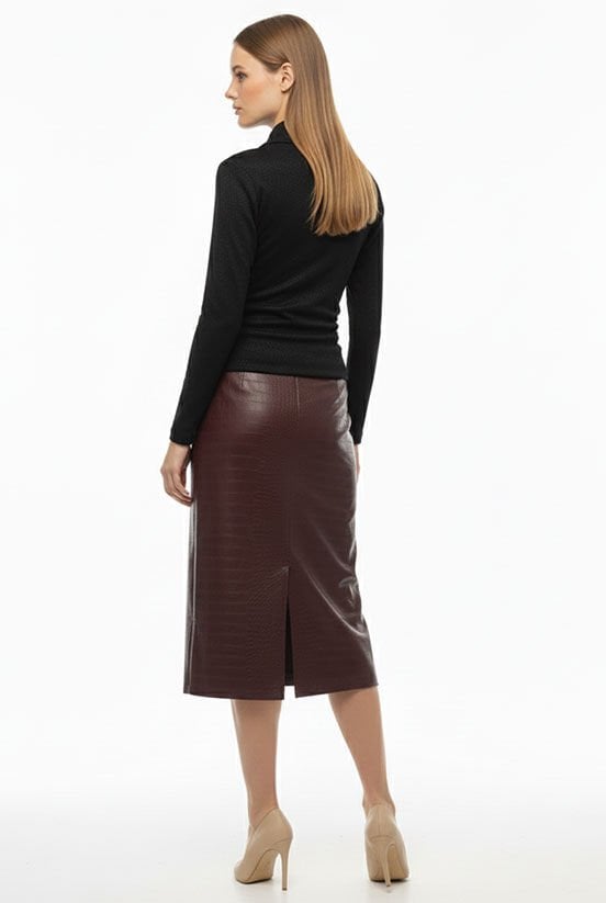 Siyah Simli Örme Bluz