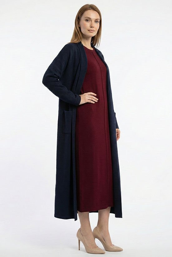 Lacivert Simli Örme Hırka