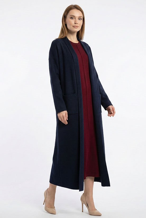 Lacivert Simli Örme Hırka