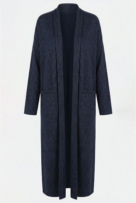 Lacivert Simli Örme Hırka