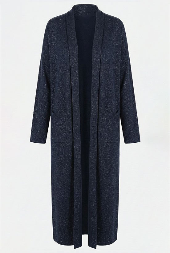 Lacivert Simli Örme Hırka