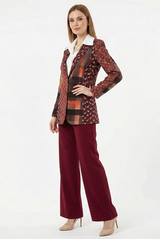 Bordo Garni Hürrem Blazer Ceket