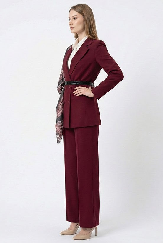 Bordo Blazer Ceket