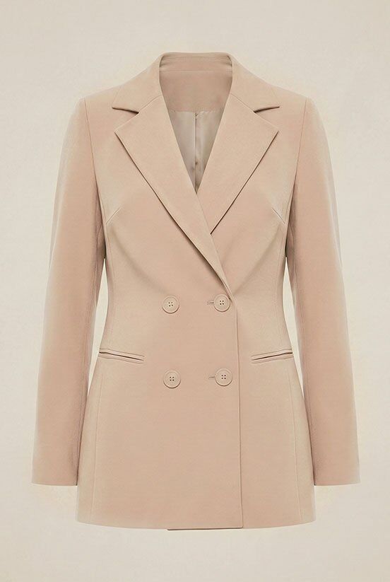 Krem Blazer Ceket