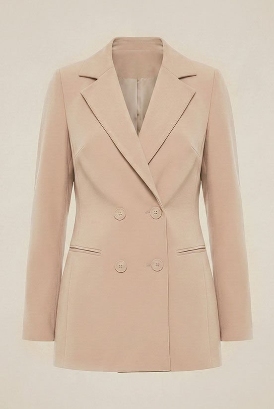 Krem Blazer Ceket