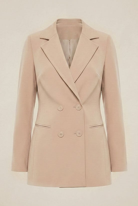 Krem Blazer Ceket