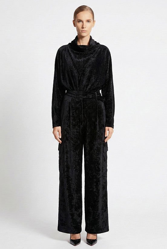 Siyah Kadife Eşofman Takımı