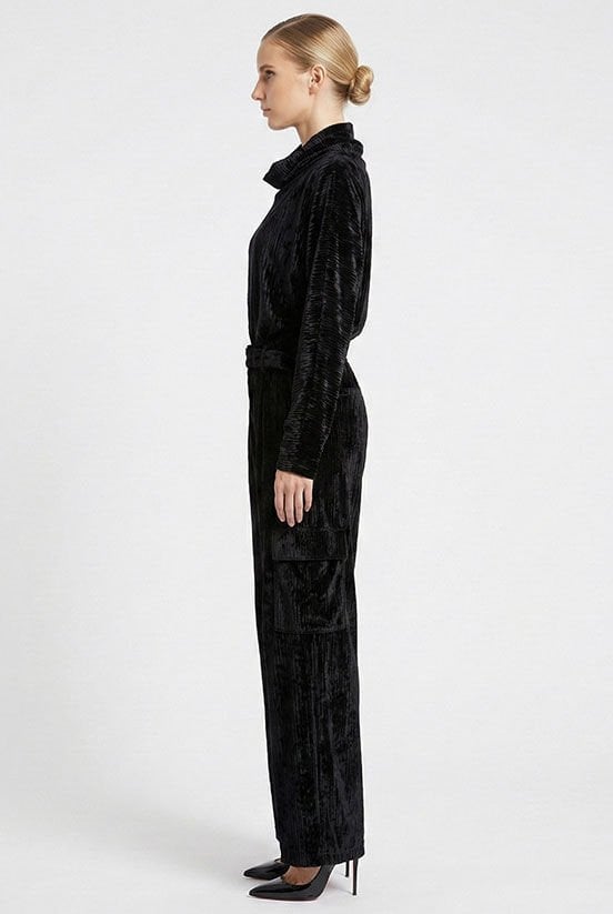 Siyah Kadife Eşofman Takımı