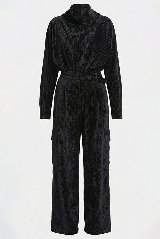 Siyah Kadife Eşofman Takımı