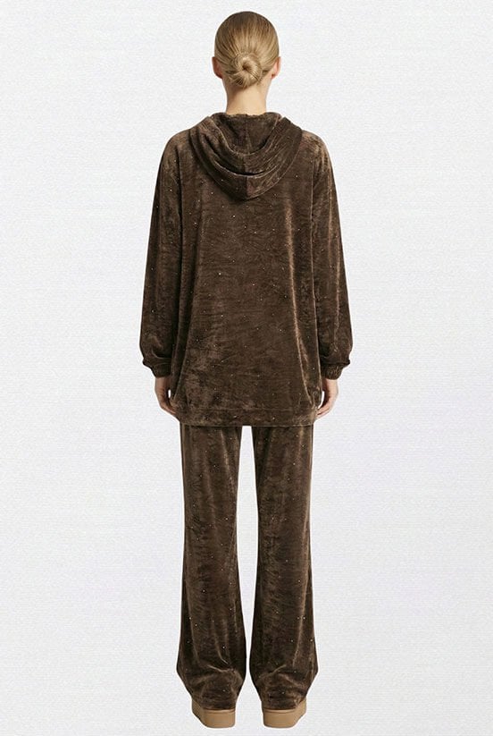 Kahverengi Taşlı Eşofman Takımı