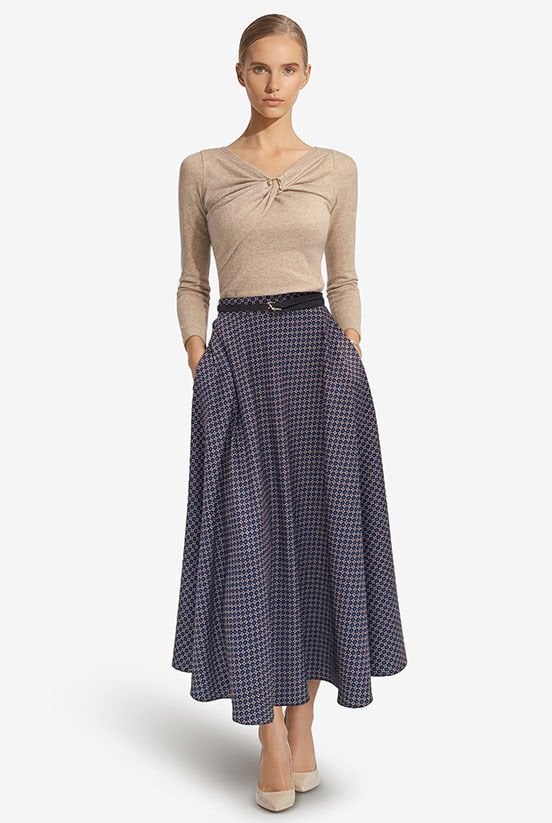 Laci Çiçekli Kloş Etek