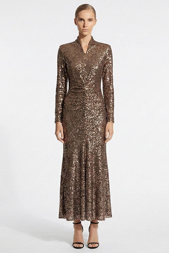 Bronz Payet Elbise