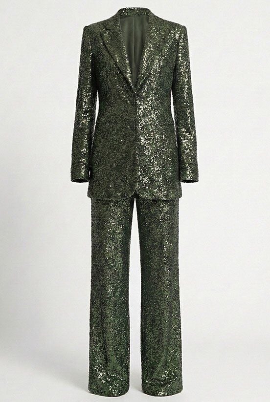 Yeşil Payet Pantolon