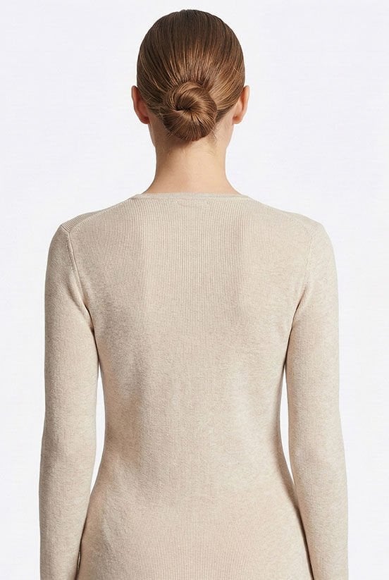 Krem Toka Detaylı Bluz