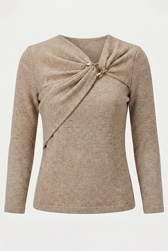 Kahve Toka Detay Bluz