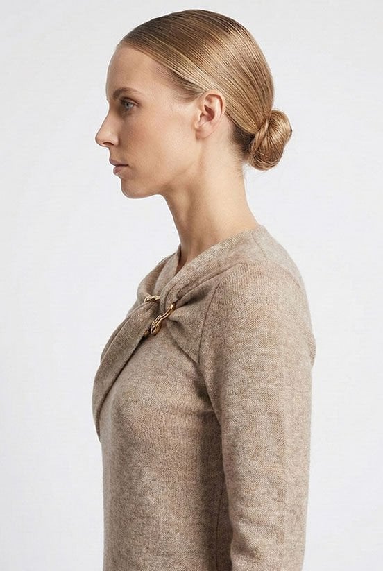 Kahve Toka Detay Bluz