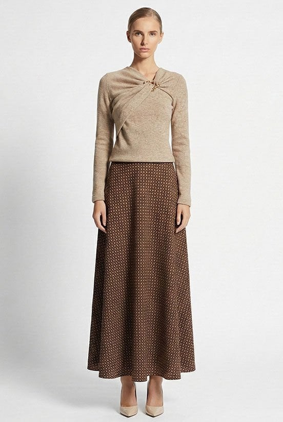 Kahve Toka Detay Bluz