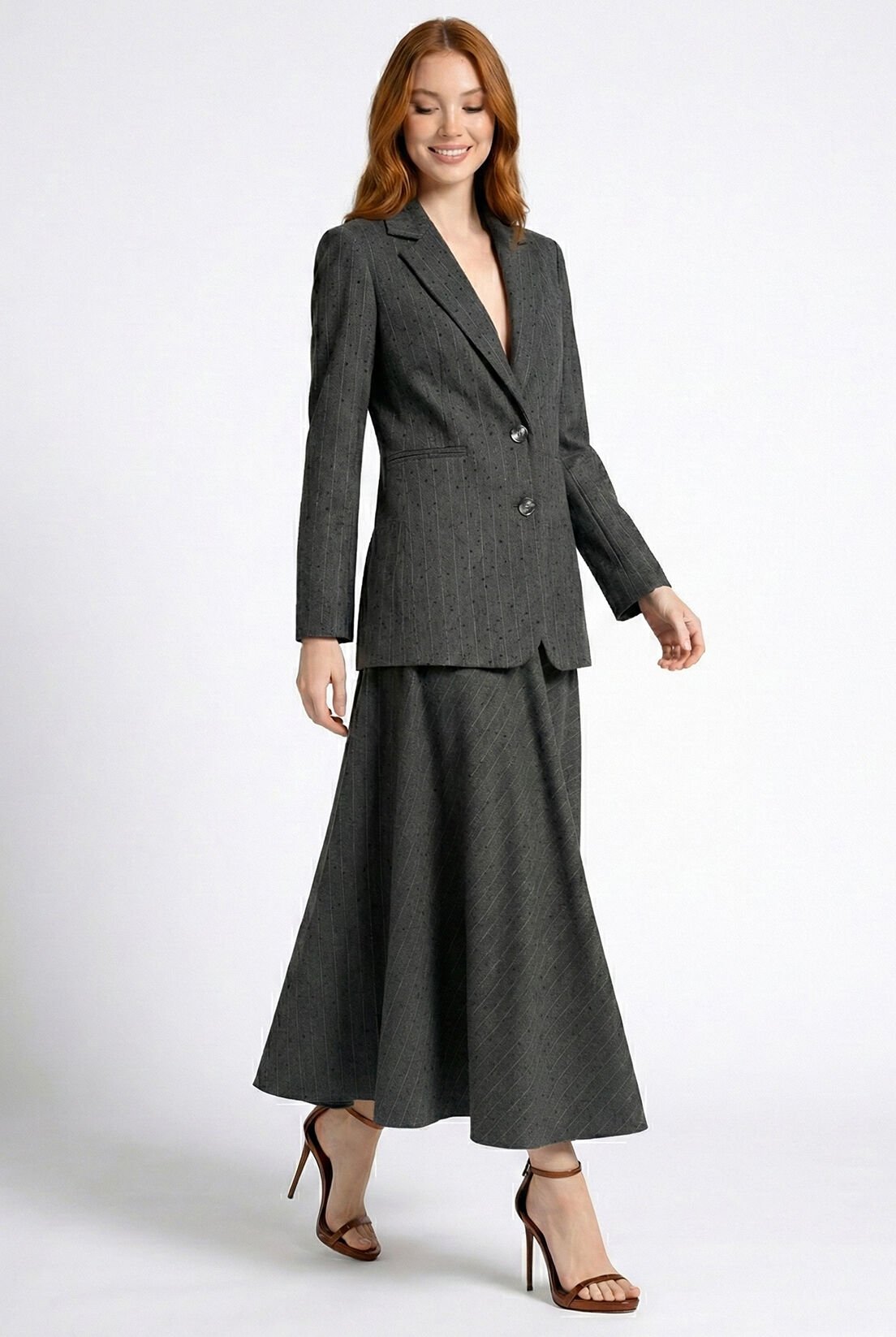 Gri Taşlı Blazer