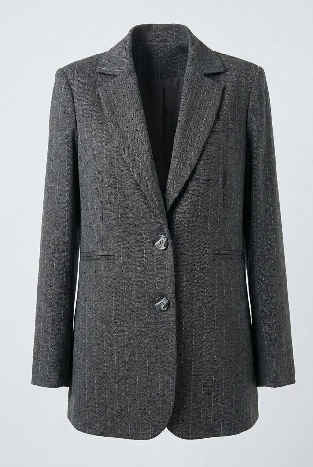 Gri Taşlı Blazer