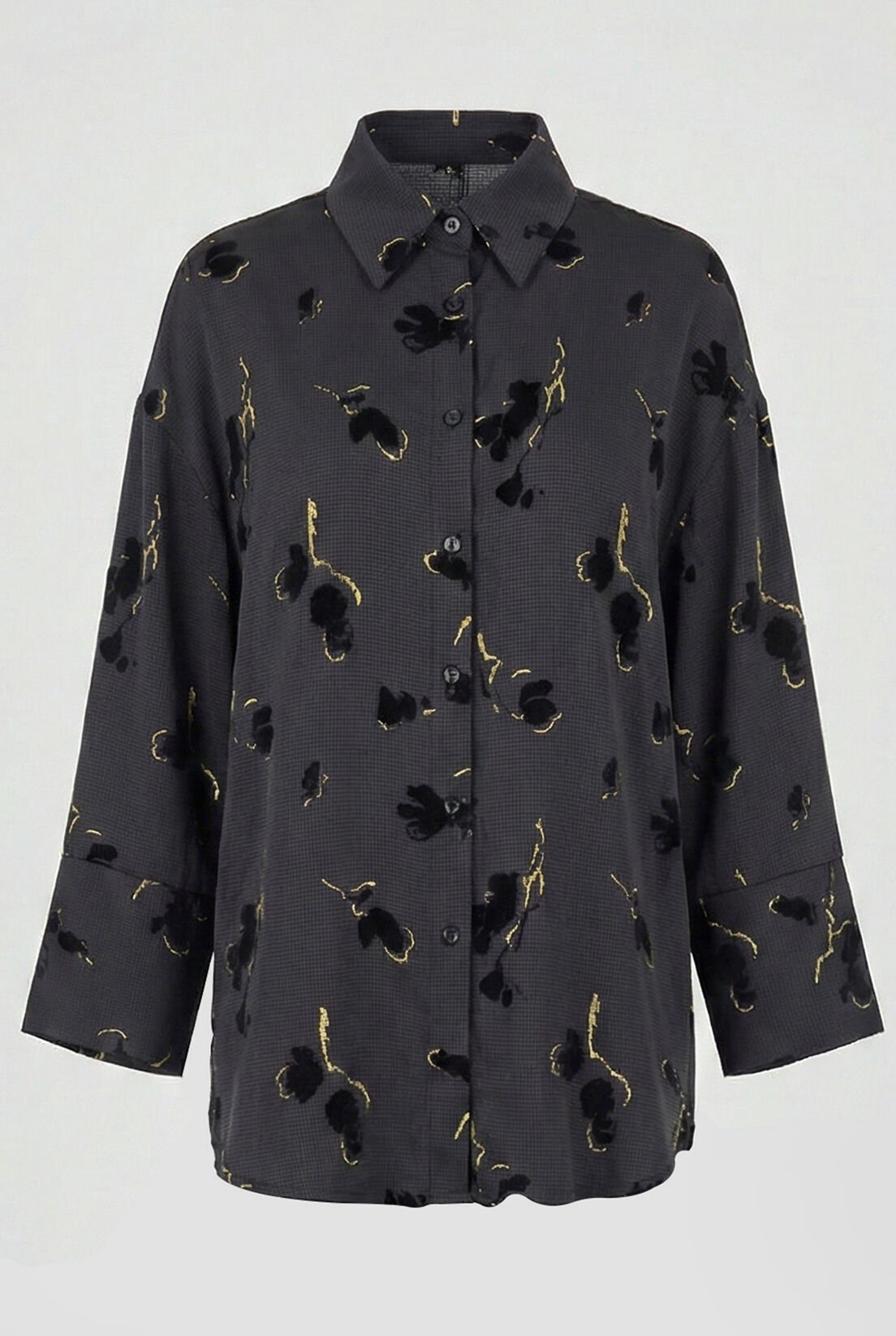 Büyük Desen Gold Varak Petek Gömlek