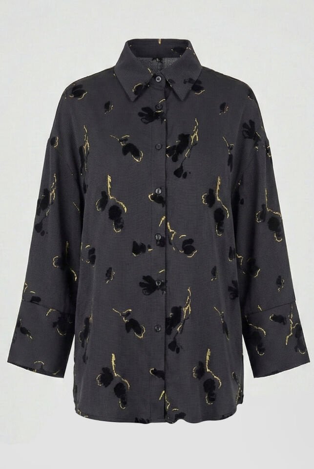 Büyük Desen Gold Varak Petek Gömlek