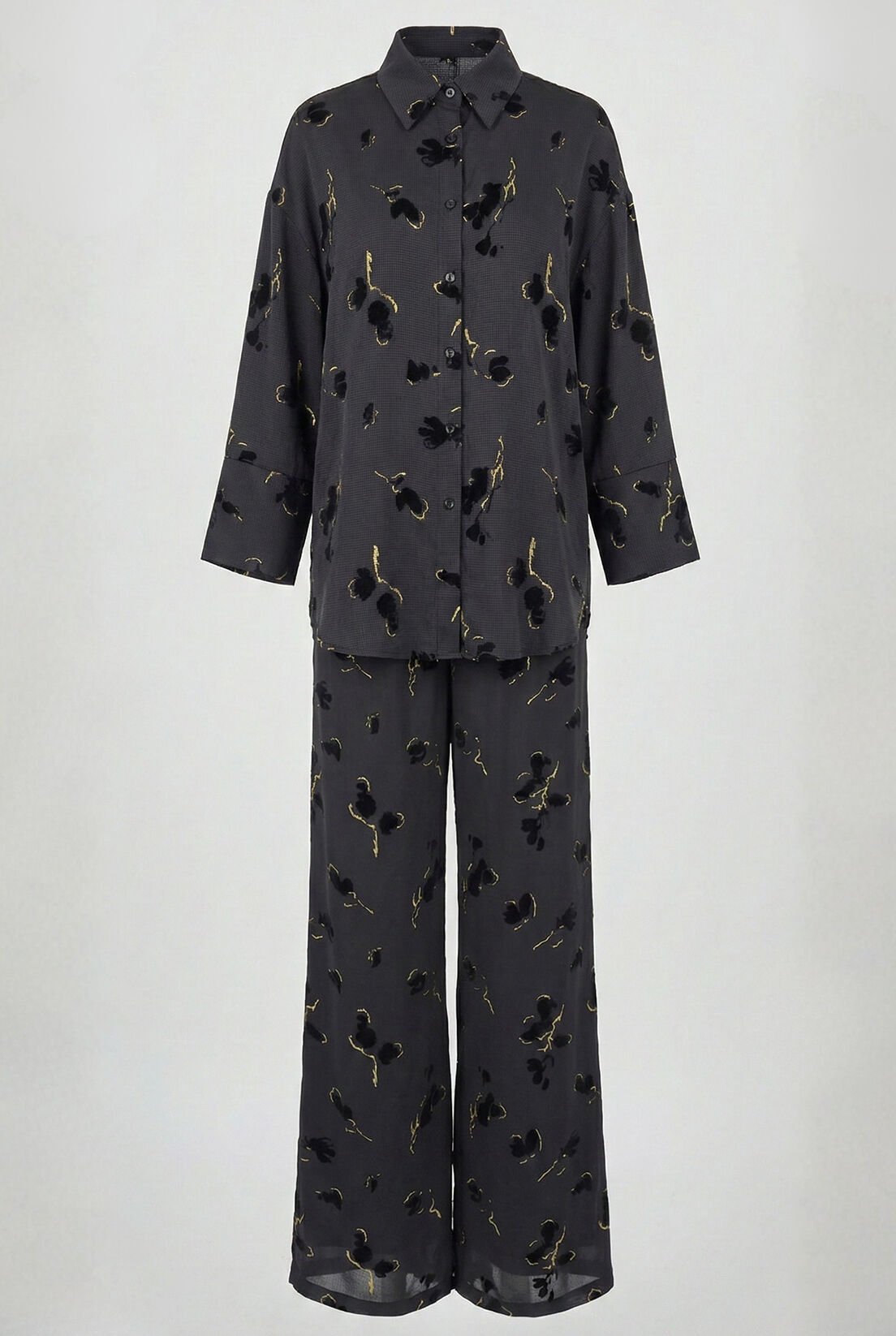 Büyük Desen Gold Varak Petek Pantolon