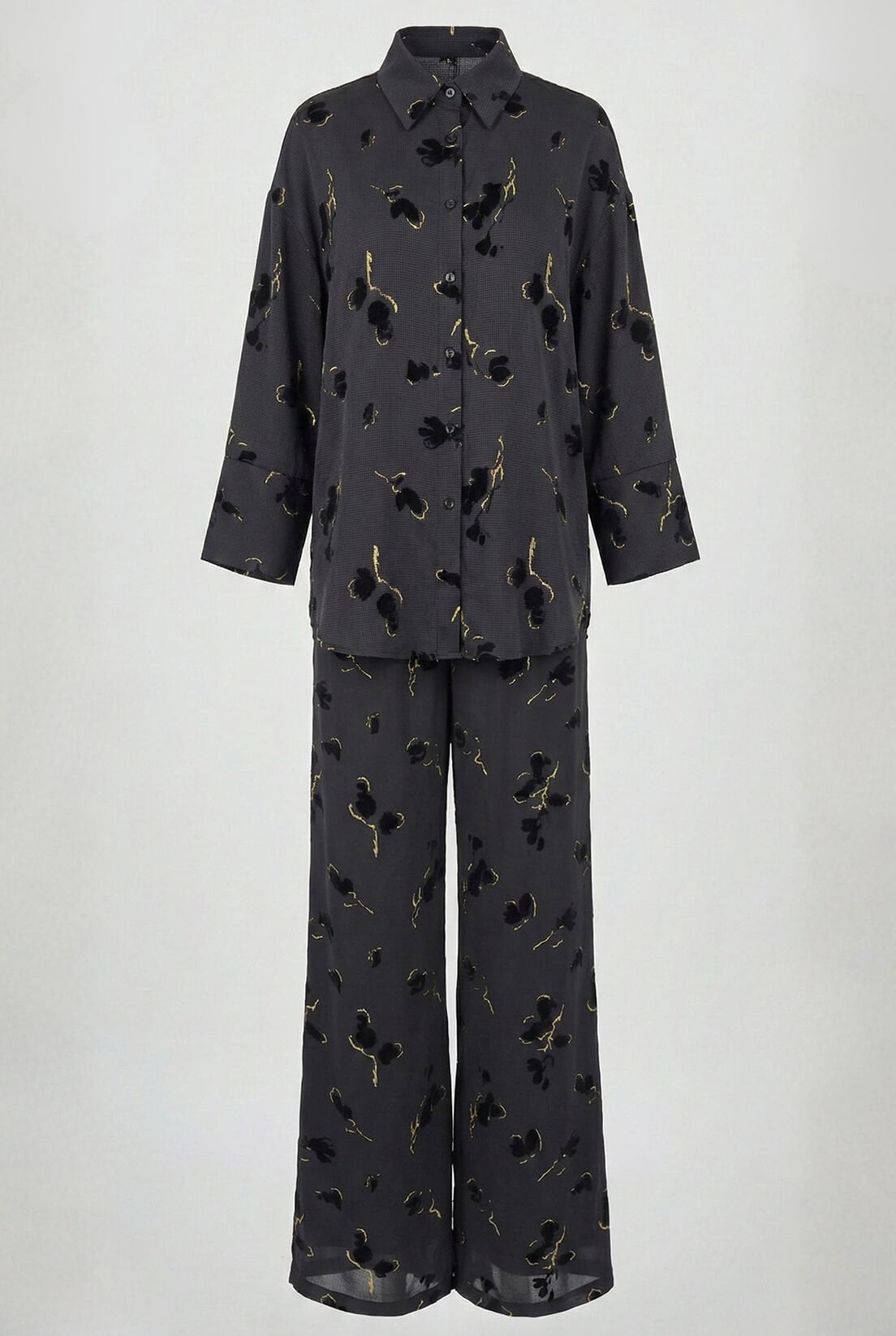 Büyük Desen Gold Varak Petek Pantolon