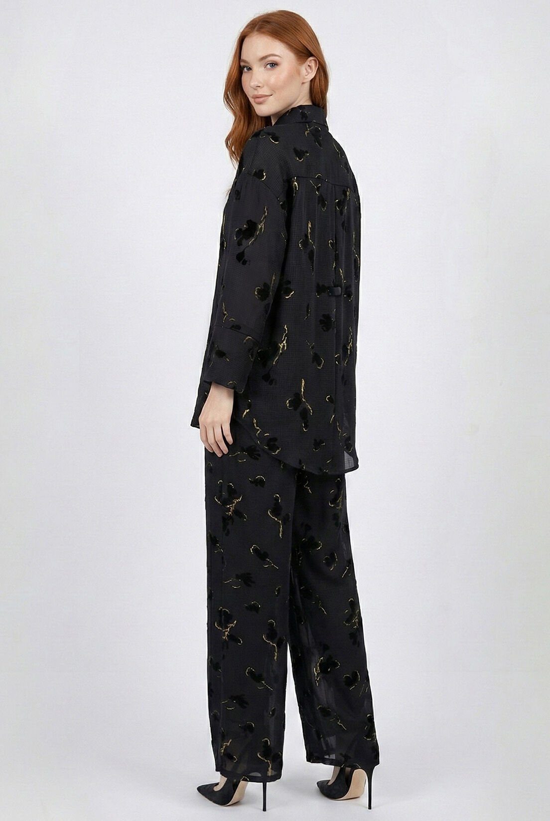 Büyük Desen Gold Varak Petek Pantolon