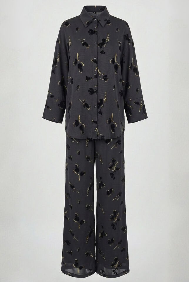 Büyük Desen Gold Varak Petek Pantolon