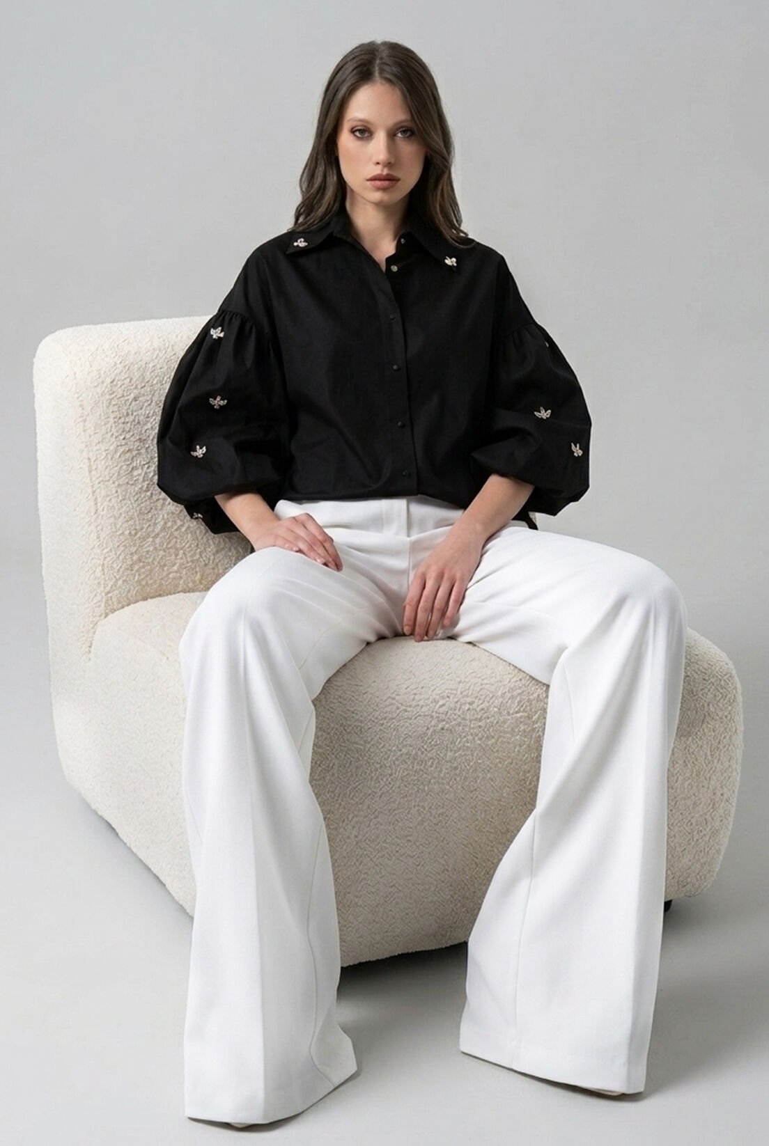 Beyaz Hürrem Pantolon