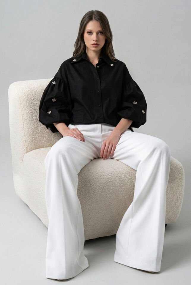 Beyaz Hürrem Pantolon