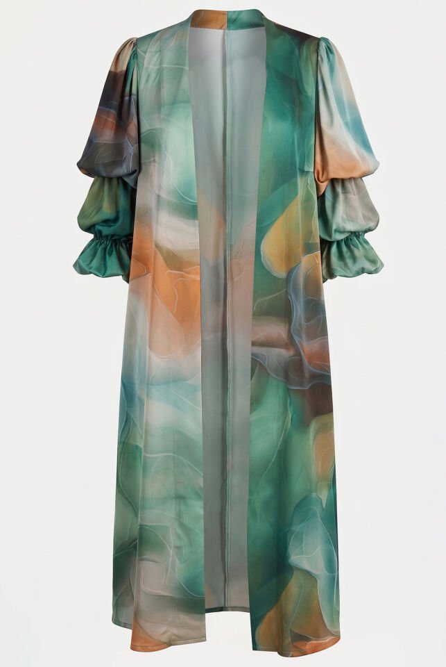Kol Detay Desenli Kimono