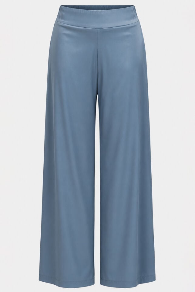 İndigo Mavi Saten Pantalon