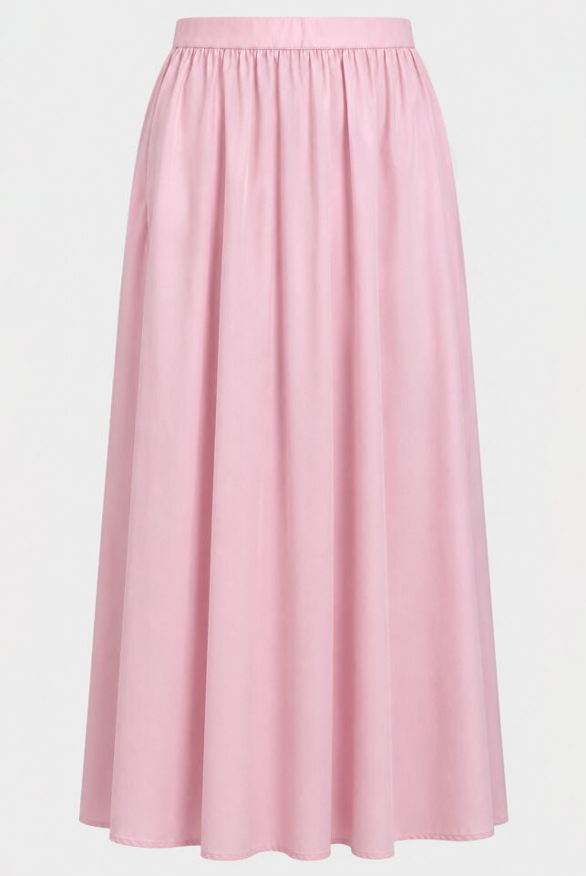 Pembe Poplin Korsajlı Etek