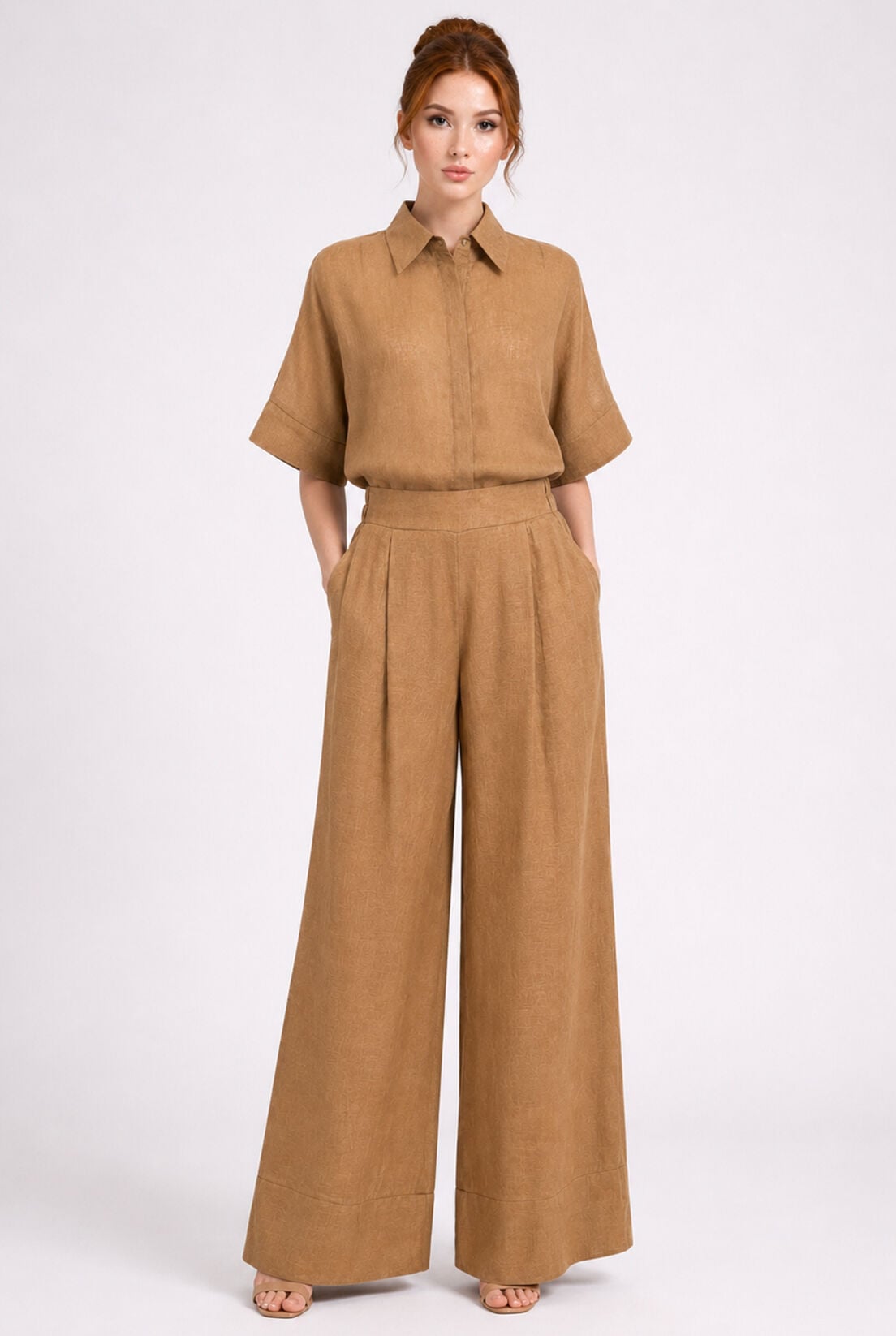 Camel Keten Pantolon