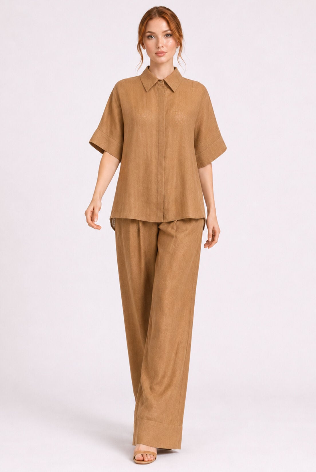 Camel Keten Pantolon