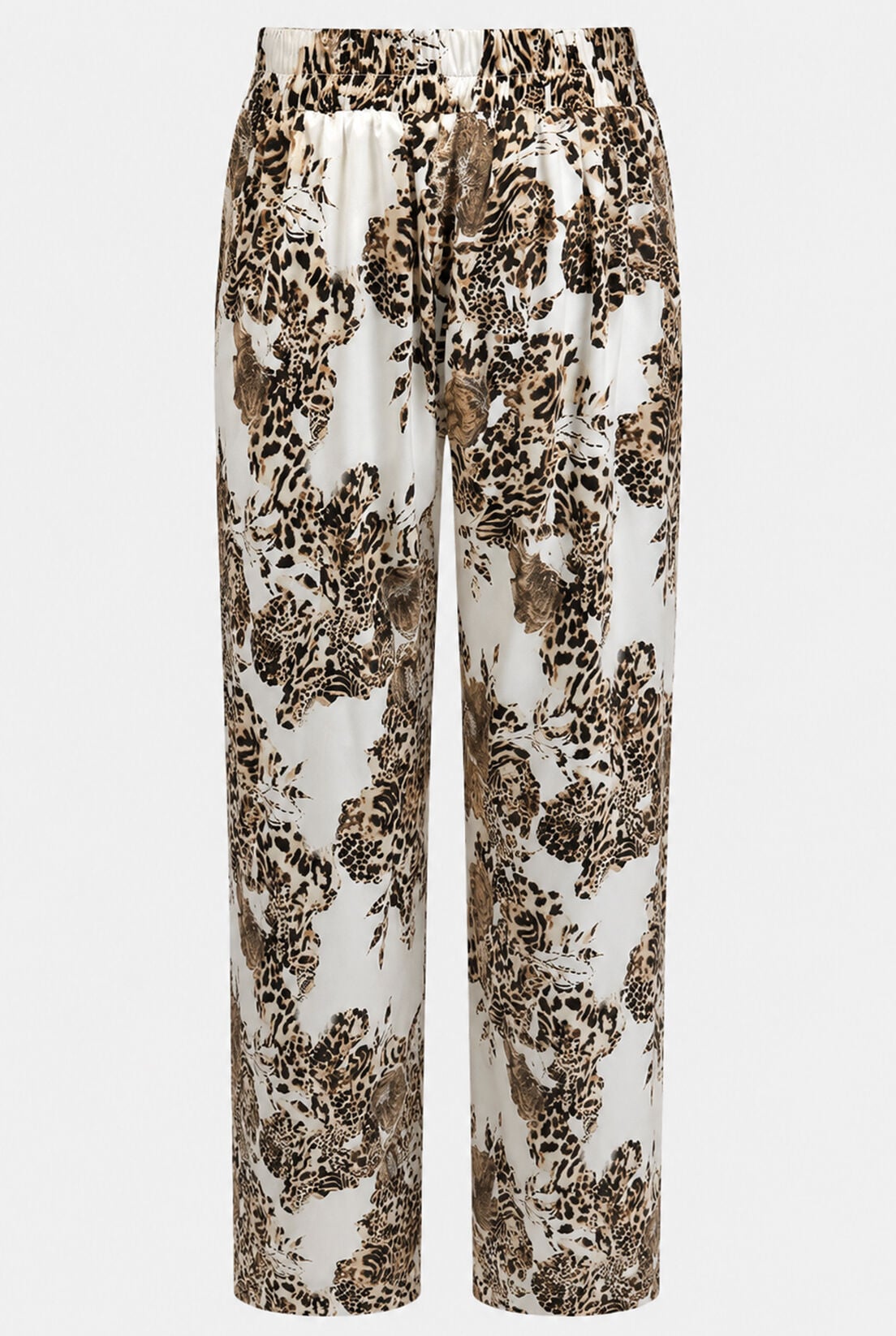 Leopar İpek Saten Pantolon