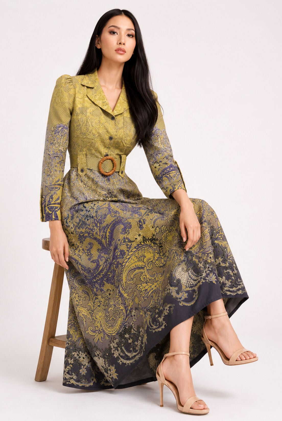 Apoletli Vintage Elbise