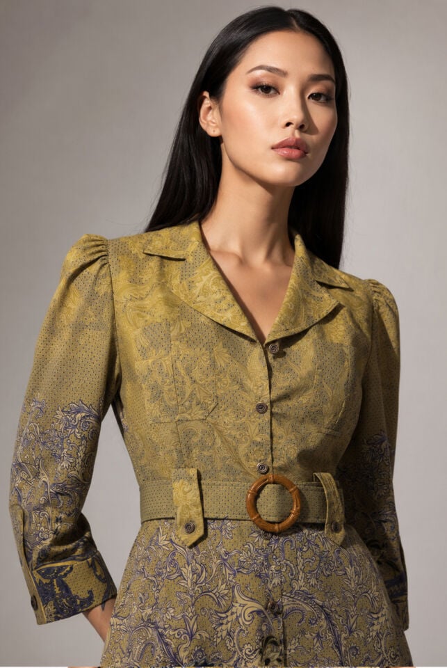 Apoletli Vintage Elbise