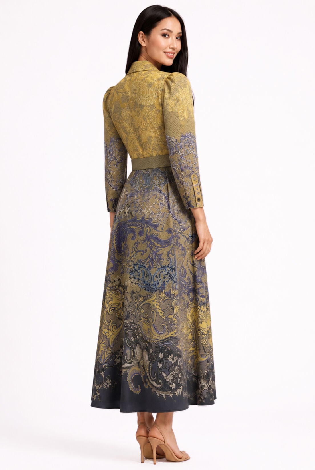Apoletli Vintage Elbise