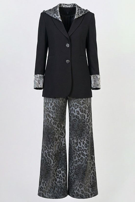 Gri Leopar Pantolon