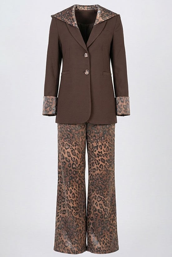 Kahverengi Leopar Pantolon