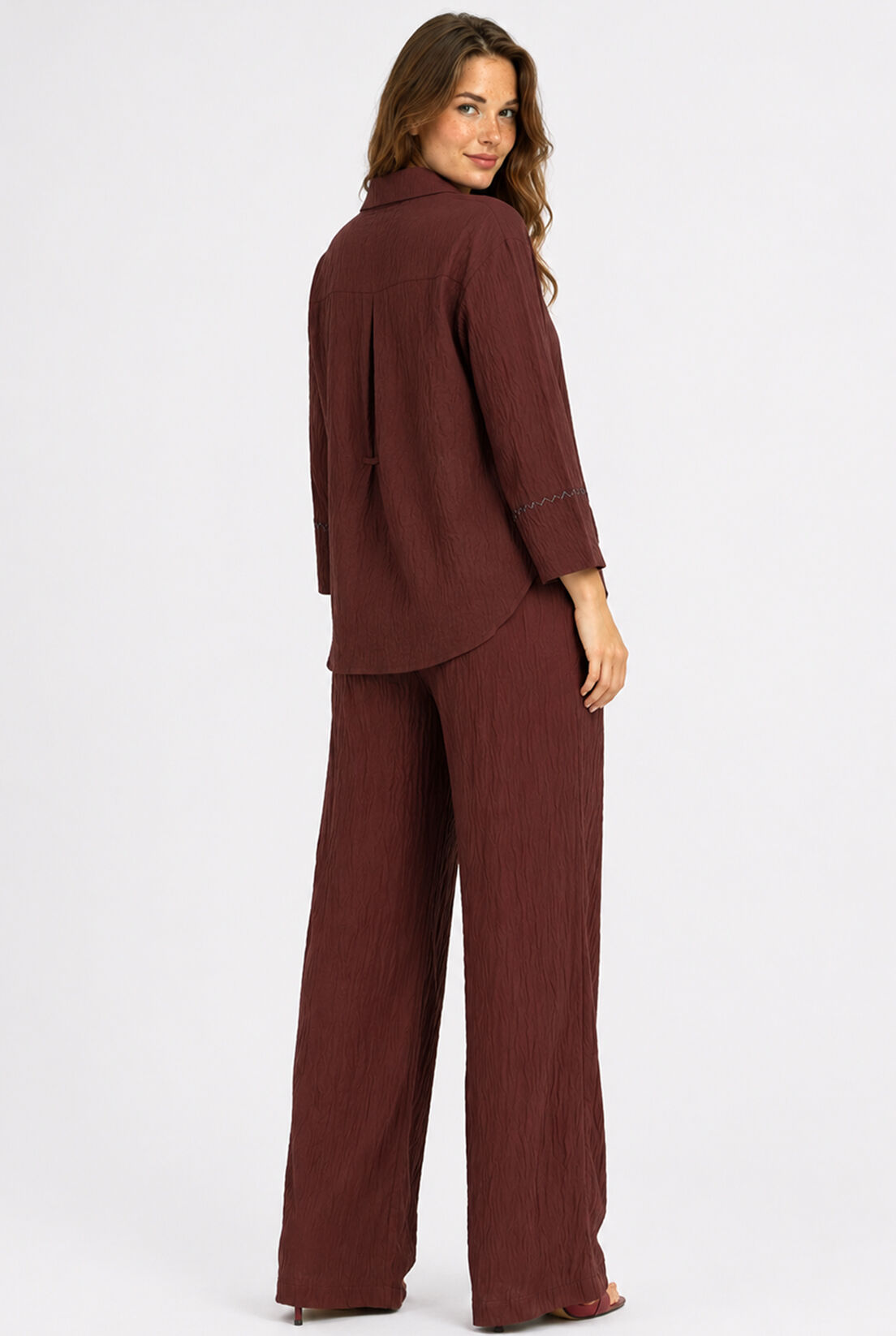 Bordo Keten Pantolon