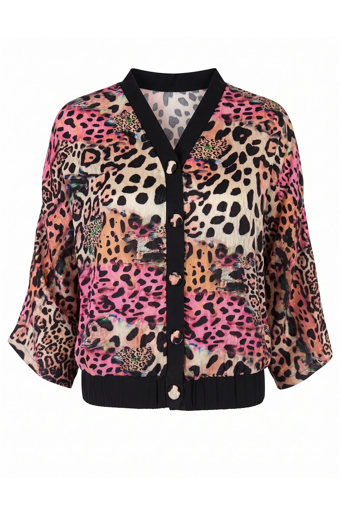 Pembe Leopar Detay Jakarlı Gömlek