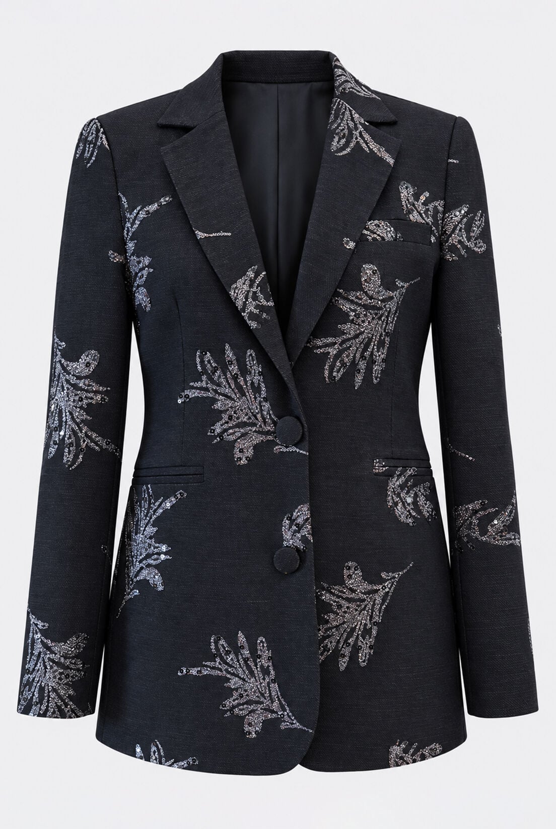 Pul İşlemeli Kot Blazer Ceket